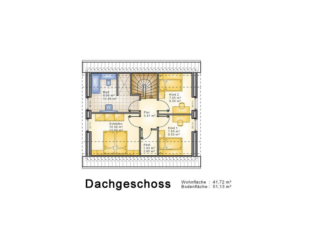 2020 AMR Satteldach 107-Grundriss DG - KS 107