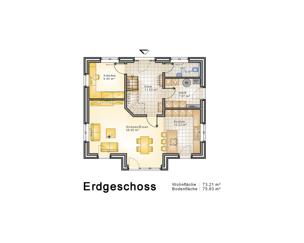 2020 AMR Stadtvilla 145 2-geschossig-Grundriss EG - SV 145