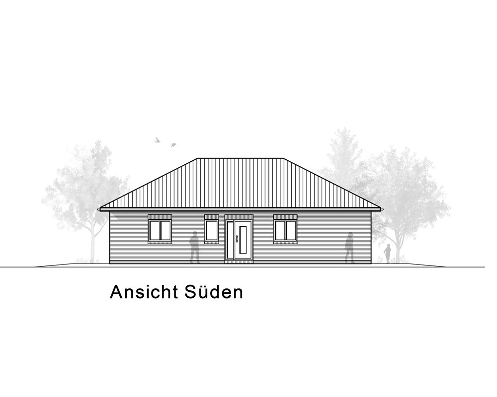 2020 AMR Bungalow 115-Ansicht Süden- B 115