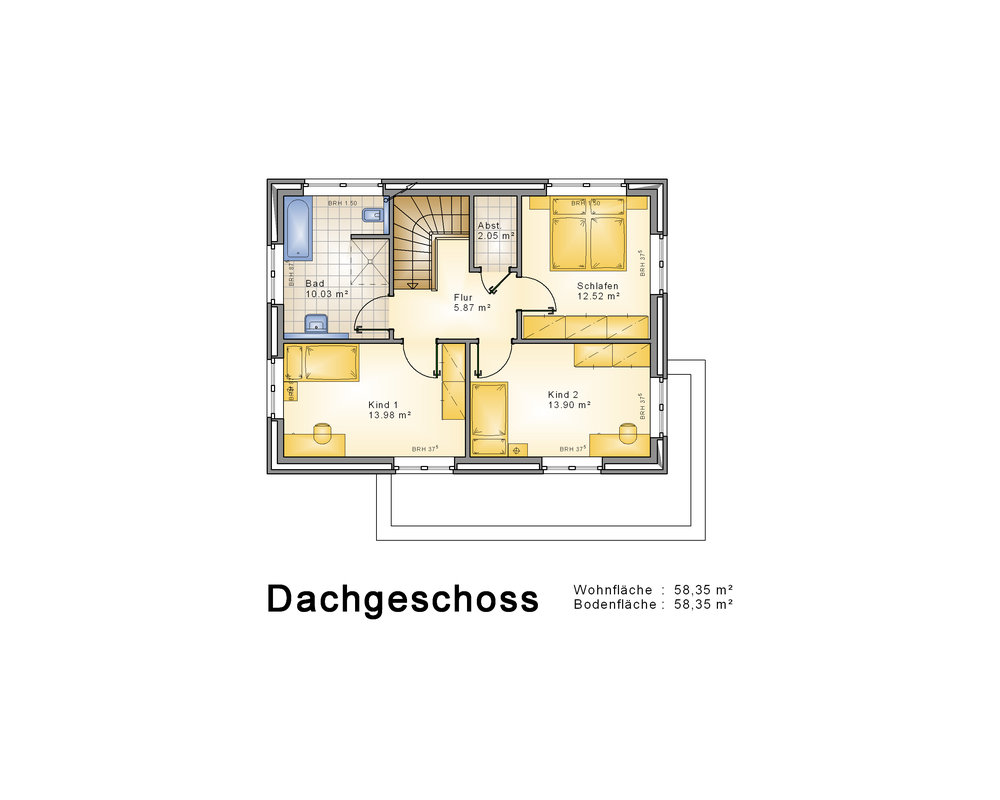 2020 AMR Stadtvilla 138 1,5-geschossig-Grundriss DG - SV 138