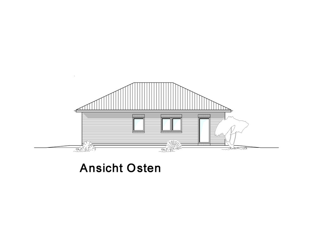 2020 AMR Bungalow 133-Ansicht Westen- B 133