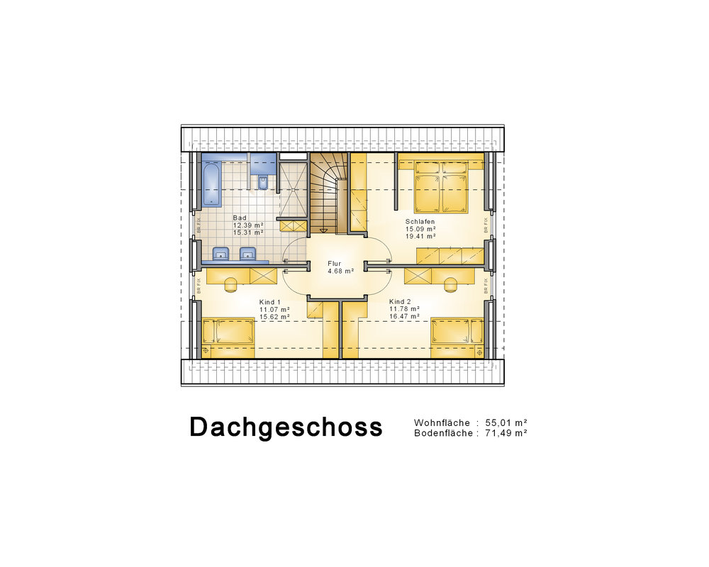 2020 AMR Satteldach 149-Grundriss DG - KS 149