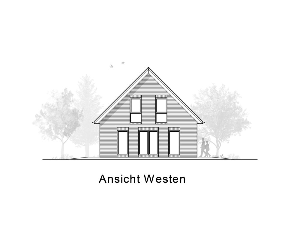 2020 AMR Satteldach 155-Ansicht Westen - KS 155