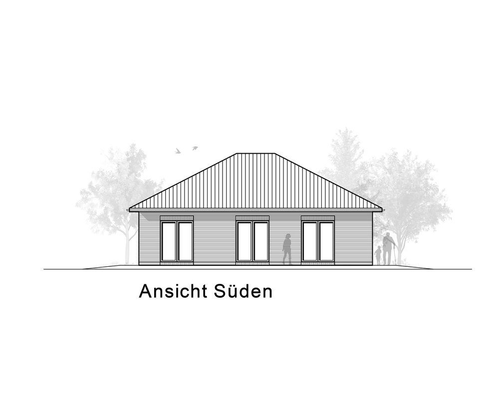 2020 AMR Bungalow 101-Ansicht Süden- B 101