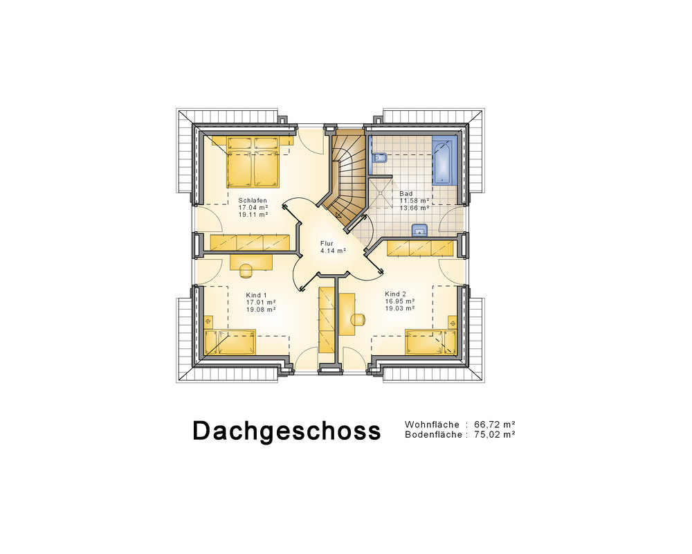 2020 AMR Stadtvilla 154 1,5-geschossig-Grundriss DG - SV 154