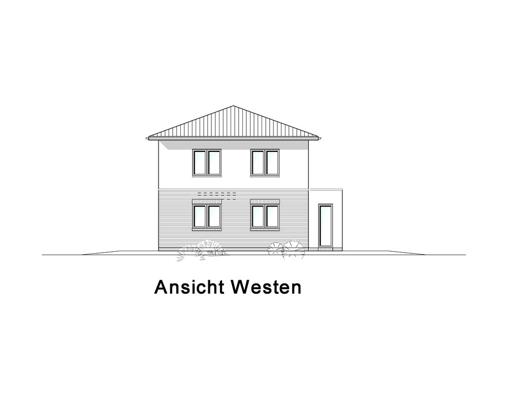 2020 AMR Stadtvilla 138 1,5-geschossig-Ansicht Westen - SV 138