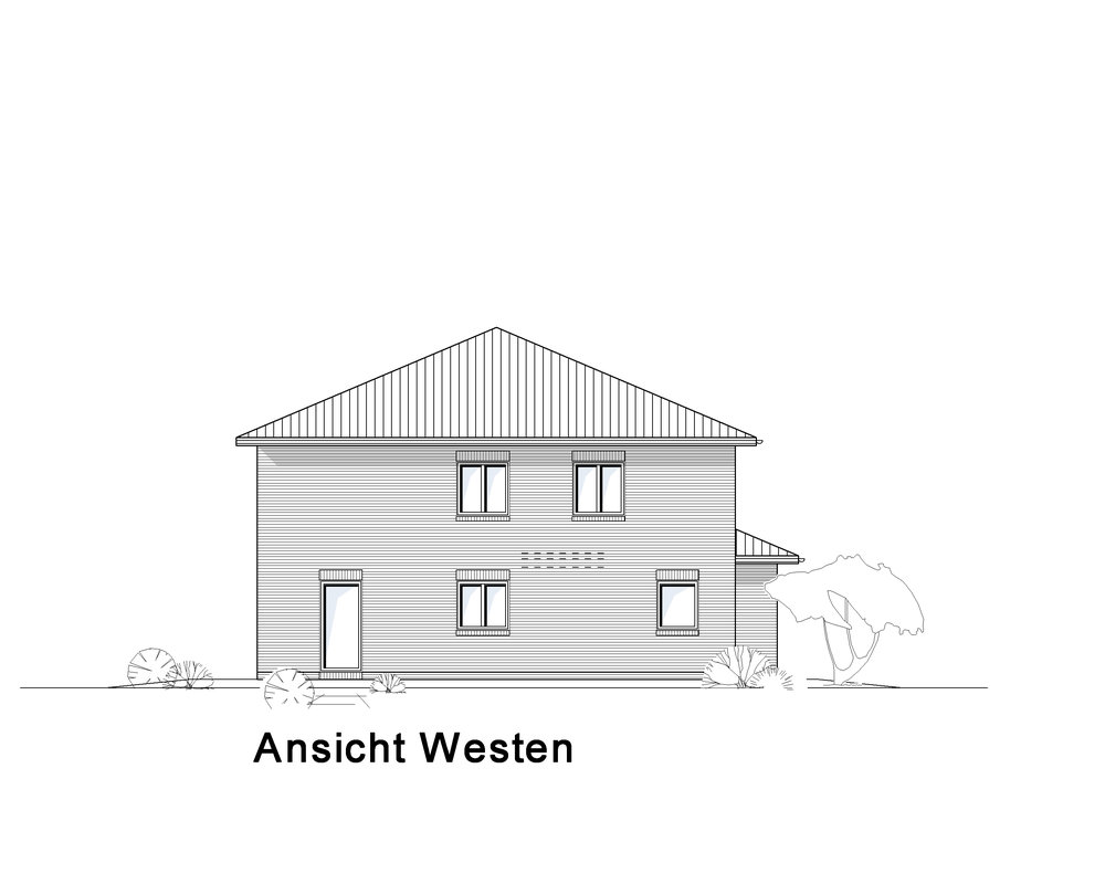 2020 AMR DHH Stadtvilla 121-Ansicht Westen- DHH Stadtvilla