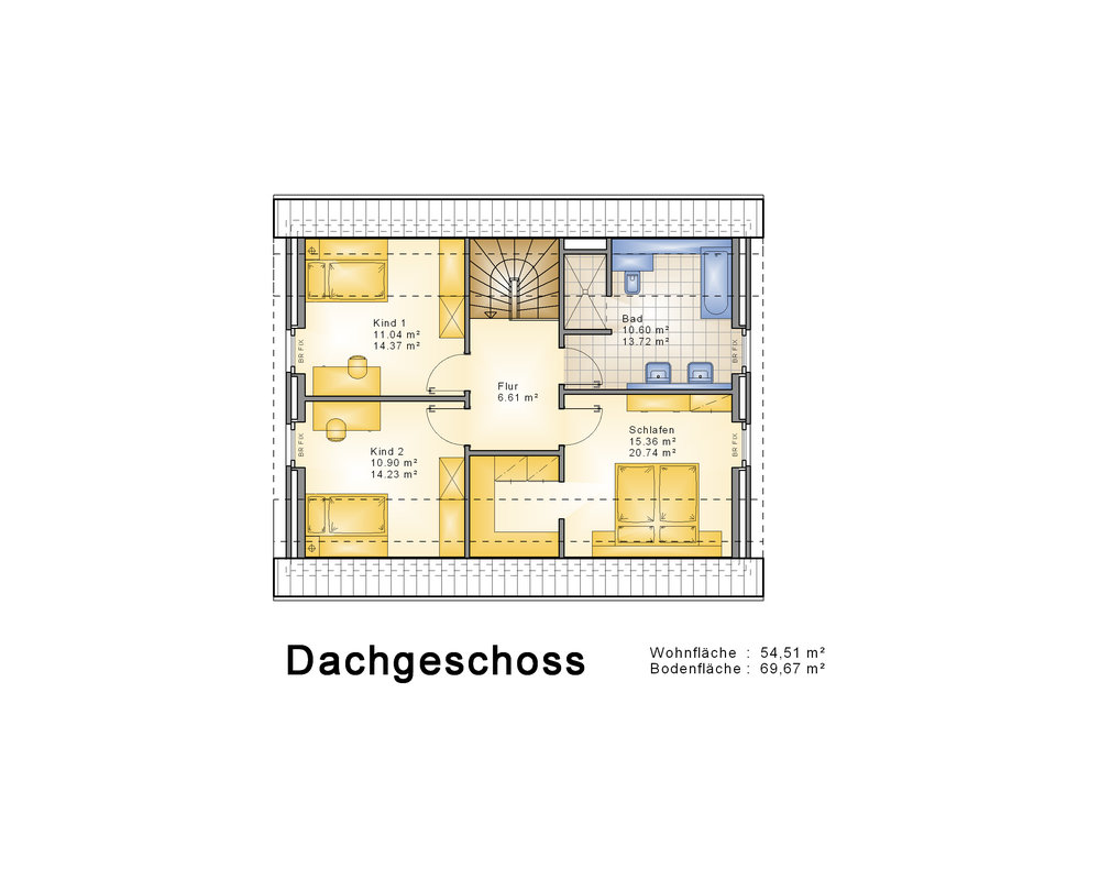 2020 AMR Satteldach 145-Grundriss DG - KS 145