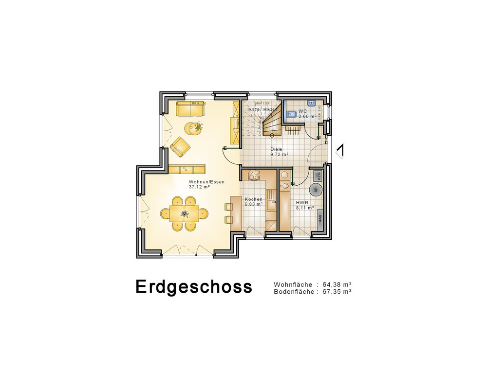 2020 AMR Stadtvilla 120 2-geschossig-Grundriss EG - SV 120