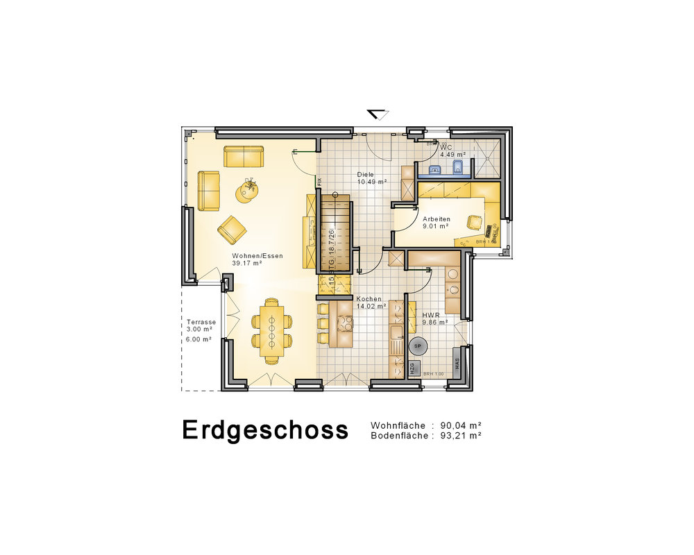 2020 AMR Stadtvilla 179 2-geschossig -Grundriss EG - SV 179