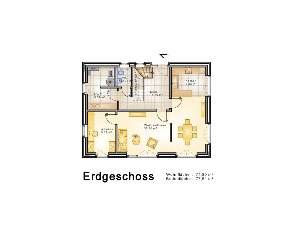 2020 AMR Satteldach 149-Grundriss EG - KS 149