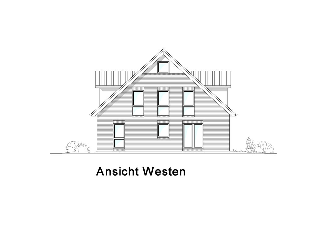 2020 AMR DHH Satteldach 127-Ansicht Westen-DHH Satteldach