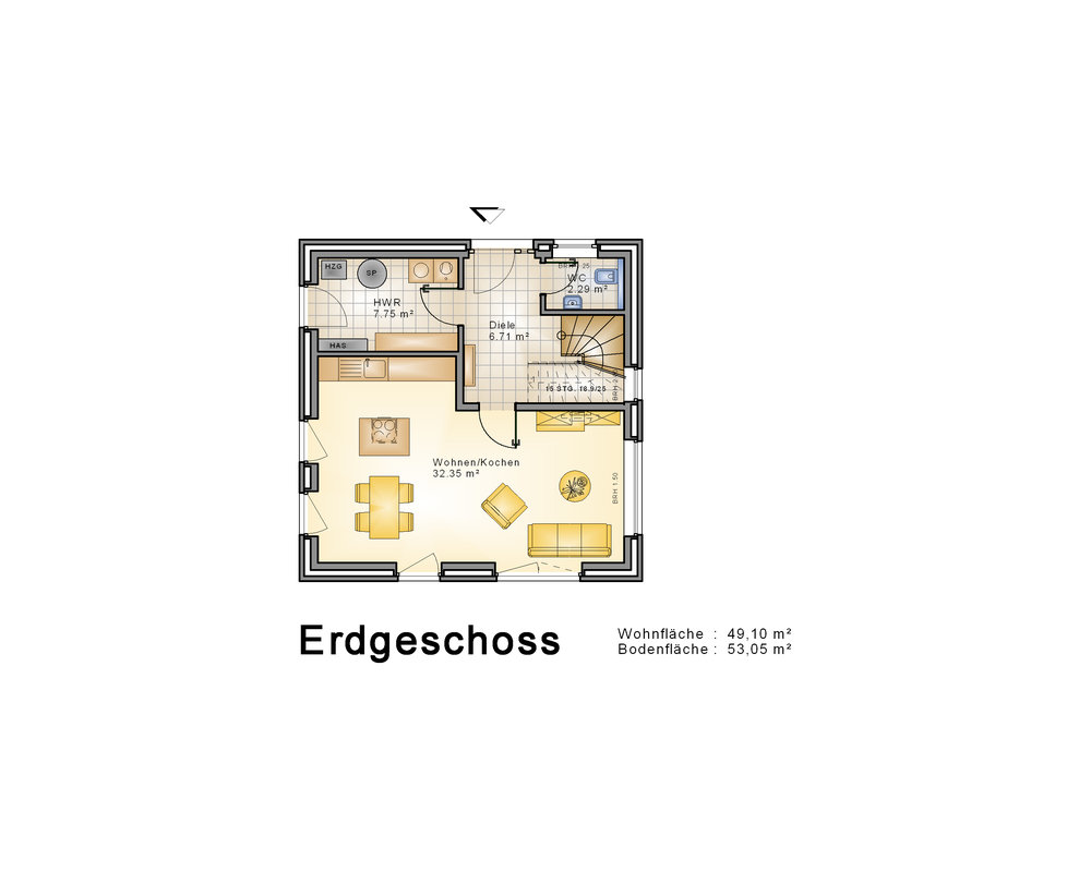 2020 AMR Stadtvilla 101 2-geschossig-Grundriss EG - SV 101