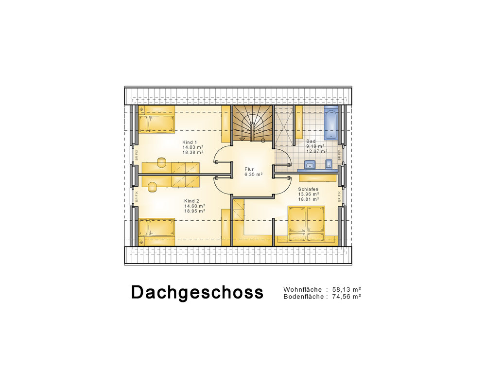 2020 AMR Satteldach 155-Grundriss DG - KS 155